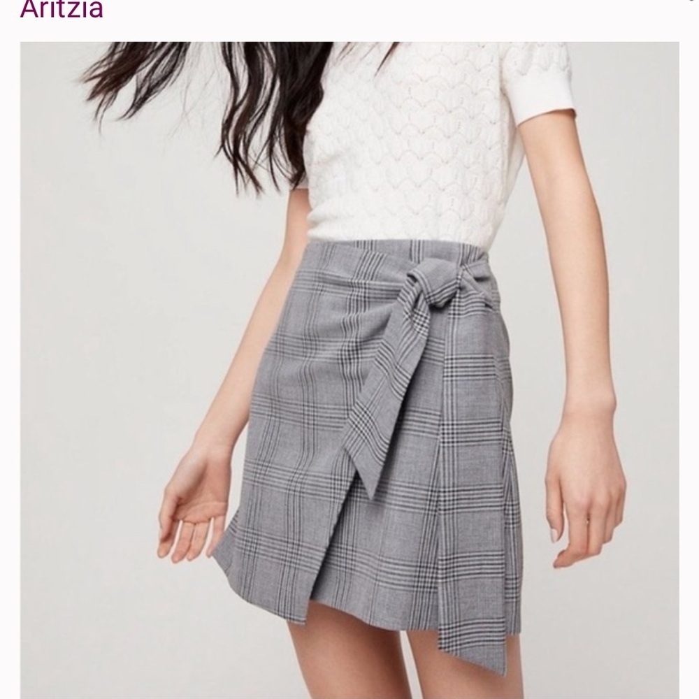 Aritzia Wilfred Dorine Plaid Wrap-front Skirt